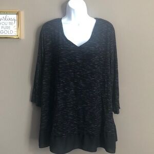 Apt. 9 V-Neck Sheer Hem Top 3X